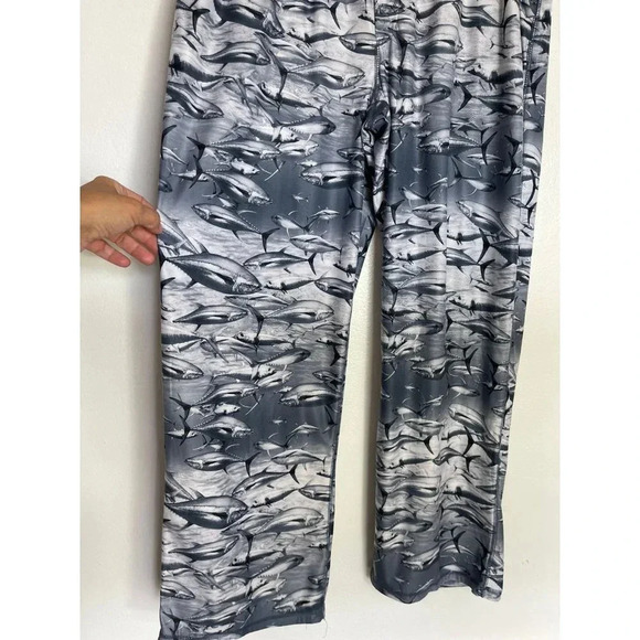 Reel Legends Elastic Waist Drawstring Fish Print Performance Outfitters Pants L - Picture 3 of 9